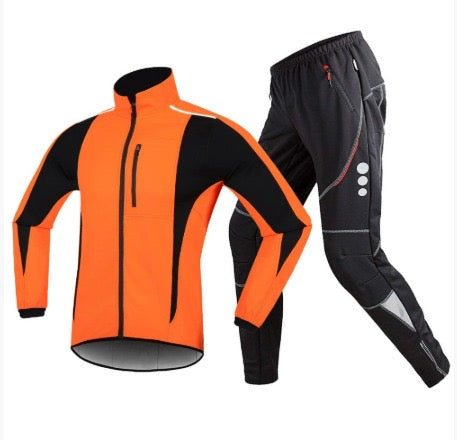 Vinter Cykelsæt med Vindstop | Jakke + Varme Bukser