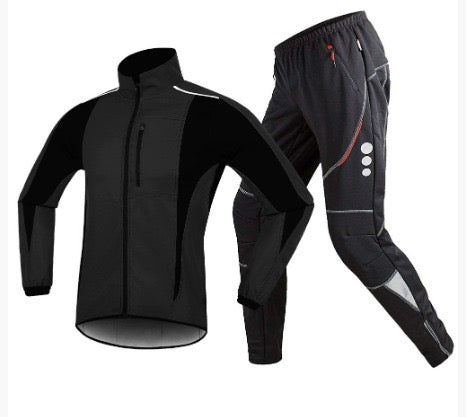 Vinter Cykelsæt med Vindstop | Jakke + Varme Bukser