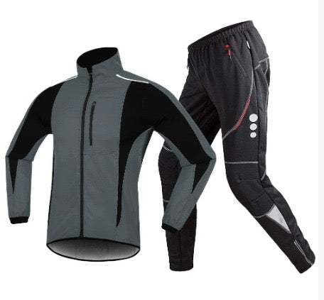 Vinter Cykelsæt med Vindstop | Jakke + Varme Bukser