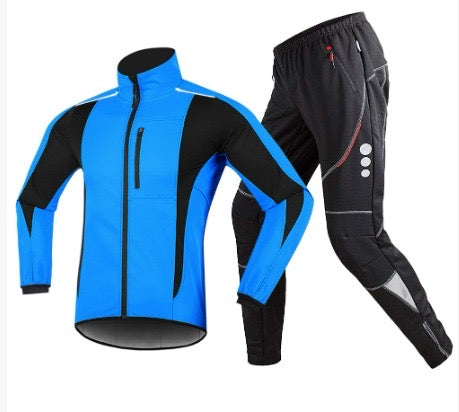 Vinter Cykelsæt med Vindstop | Jakke + Varme Bukser